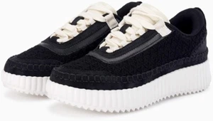 Coutgo Damen Schwarz Plateau Sneaker Schnürschuhe Bequem Sneaker Gr. 6,5 ~NEU - Bild 1 von 5