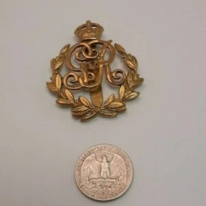 WWI British Military Military Provost Staff Corps Cap Badge George V Wreath - Picture 1 of 2
