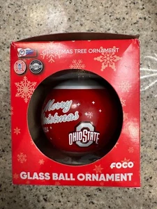 Ohio State Buckeyes NCAA 2024 Christmas Glass Ball Ornament NEW! - Picture 1 of 1