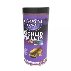 Omega One Cichlid Floating, Super Color Pellets - Large, 9 oz. - Damaged Top - Picture 1 of 1
