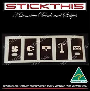 Switch Decal Sticker Demist Tailgate Antenna SYMBOLS Holden HJ HX HZ WB LH LX UC - Picture 1 of 2