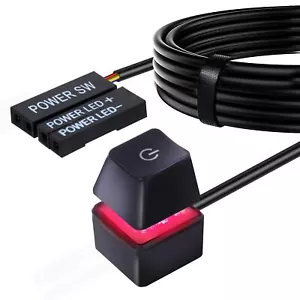 Desktop Computer Power Switch Power Supply Cable External Remote Start Pc Mother - Picture 1 of 8