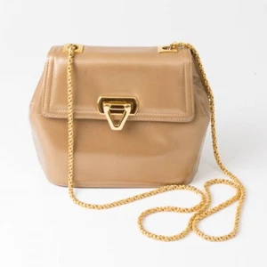 Genuine Frenchy of California Golden Metallic Leather Purse Small Chain Strap - Picture 1 of 7