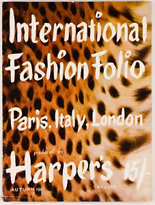 Jean Shrimpton INTERNATIONAL FASHION FOLIO Dior VTG Autumn 1961 Harper's Bazaar - Picture 1 of 16