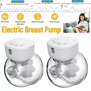 Double Portable Electric Breast Pump Wireless Rechargeable Handsfree Breast Pump - Picture 1 of 12