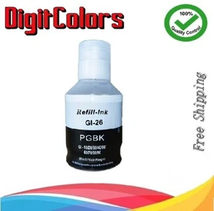 DC Canon GI-26 Black Pigment Ink Bottle for Pixma MAXIFY GX6020 GX7020 Printer - Picture 1 of 1