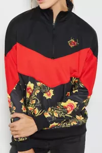 Nike Sportswear Womens Track Floral Printed Jacket Black Medium. 921650-010 - Picture 1 of 4