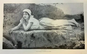1896 Vintage Illustration Idle Hours by Jacqueline Comerre-Paton - Picture 1 of 1