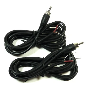 2x 6-ft RCA Male Shielded Audio Cable To Bare Wire For Speaker Subwoofer Audio - Image 1 of 2