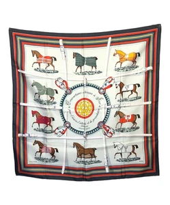 Hermes Scarf Carre 90 Couvertures Et Tenues De Jour Horsewear Large Square Silk - Picture 1 of 8