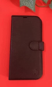 iPhone 11 Case Wallet Designed for Apple, Black Leather SHIELDON Size 6.5" x 3" - Picture 1 of 12