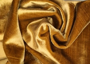 Gold Velvet Upholstery Curtain Fabric - Picture 1 of 2