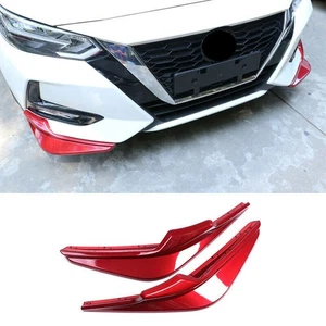 For Nissan Sentra 2020-2023 Red Front Bumper Side Corner Spoiler Guards Cover - Picture 1 of 7