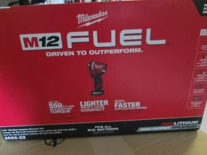 Milwaukee 2562-22 12V FUEL M12 3/8" Stubby Cordless Li-Ion Impact Wrench Kit - Picture 1 of 3