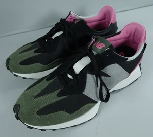 New Balance 327 Shoes Mens Size 12 Black Gray Pink Green Suede Cordura MS327WR1 - Picture 1 of 19