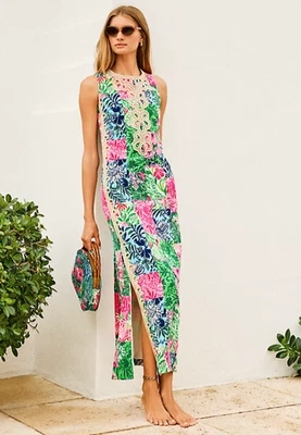 NWT Lilly Pulitzer Edita Maxi Shift Dress Multi Party Punch Patch, Choose Size - Image 1 of 4