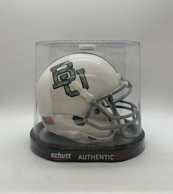 Baylor Bears NCAA Alternate 1 White With Camo Schutt Authentic Mini Helmet - Image 1 of 4