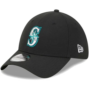 Men's New Era Black Seattle Mariners Logo 39THIRTY Flex Hat - Bild 1 von 6