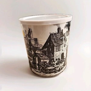Selten | Vintage 1969 Hills Bros. Kaffeedose - Mittelalterliche Dorfszene | Rarität Geschenk - Bild 1 von 9