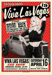 Brian Setzer POSTER Dick Dale The Polecats Viva Las Vegas Car Show #19 Rob Kruse - Imagen 1 de 1