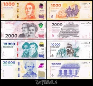 ARGENTINA SET 4 Pcs 1000,2000,10000 & 20000 Pesos 2023-2024 P-367-68-69 & 70 UNC - Picture 1 of 5