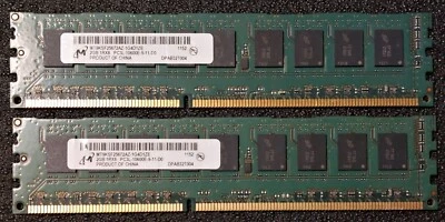 Lot of 5 Micron 2GB PC3-10600 DDR3-1333MHz ECC 240-PIN MT9KSF25672AZ-1G4D1ZE - Image 1 of 2