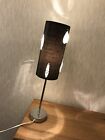 Silver Chrome Effect Stick Table Lamp Base With Black Beaded Shade 50cm High VGC