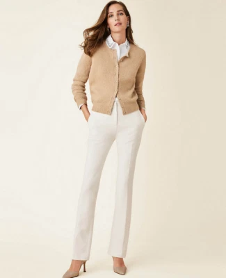 NEW ANN TAYLOR $109 WINTER WHITE SOPHIA STRAIGHT PANTS SZ 6P 6 PETITE - Image 1 of 4