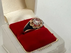 Antique Georgian Bague de deuil Victorian 1ct 14kt Gold 583, Enamel Ring, 8.5 - Picture 1 of 10