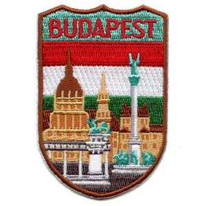 Budapest Hauptstadt Ungarn Schild Patch Europa Urlaub gestickt Bügelbild - Bild 1 von 2