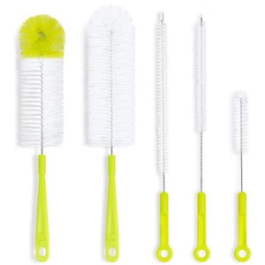5 Pack Long Handle Bottle Cleaning Brush Set for Narrow Neck Beer Water Bottles - Picture 1 of 7