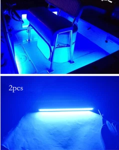 2 piezas Tira de luz LED marina azul impermeable de 12 V cortesía y tira utilitaria para barcos Nuevo - Imagen 1 de 6