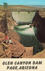 Glen Canyon Dam, Page, Arizona PC vintage - Foto 1 di 2
