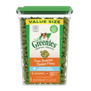 Greenies Feline Dental Treats Oven Roasted Chicken for Cats Value Size 277g - Picture 1 of 6