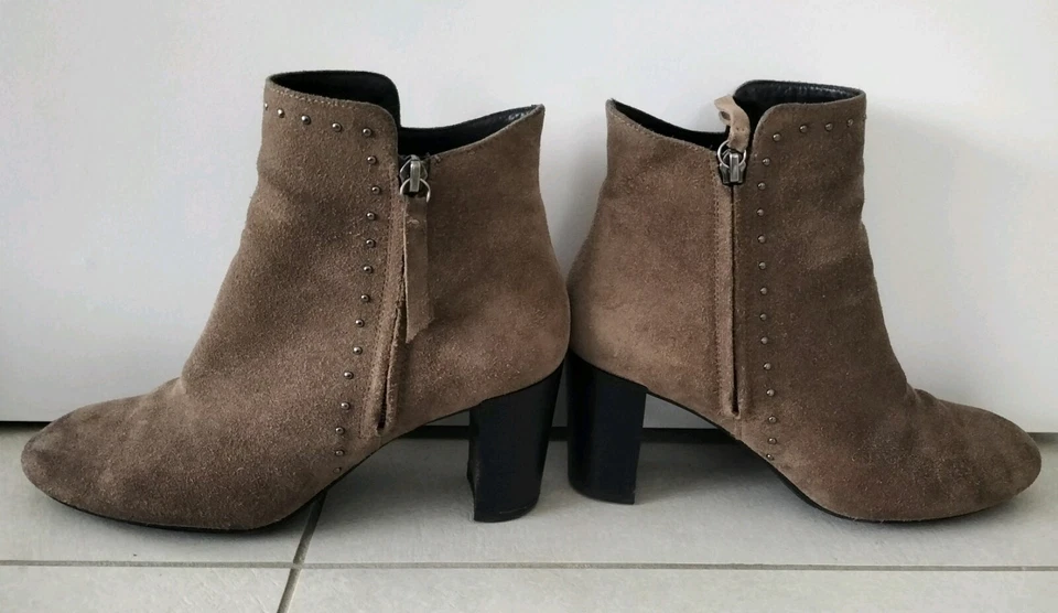 Bottines Geox Cuir Velours Gris - Photo 1/3