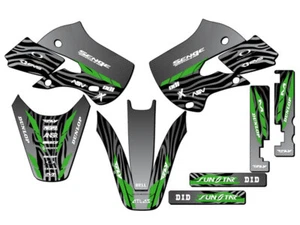 2002-2009 KLX 110 TIGRE Black Senge Graphics Kit Compatible with Kawasaki - Bild 1 von 10