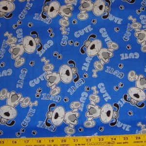 BTHY süße Hundepfote blau Baumwollstoff Meterware - Bild 1 von 1