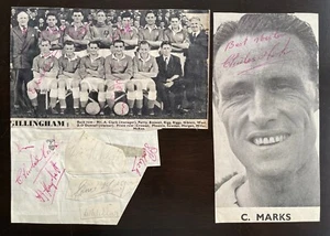GILLINGHAM 1950s Squad signed Team picture cuts autographs ARCHIE CLARK - Picture 1 of 1