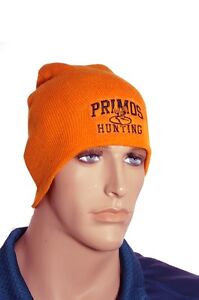Mens PRIMOS HUNTING Warm Winter Stocking Cap Hat Hunters Safety Blaze Orange NEW