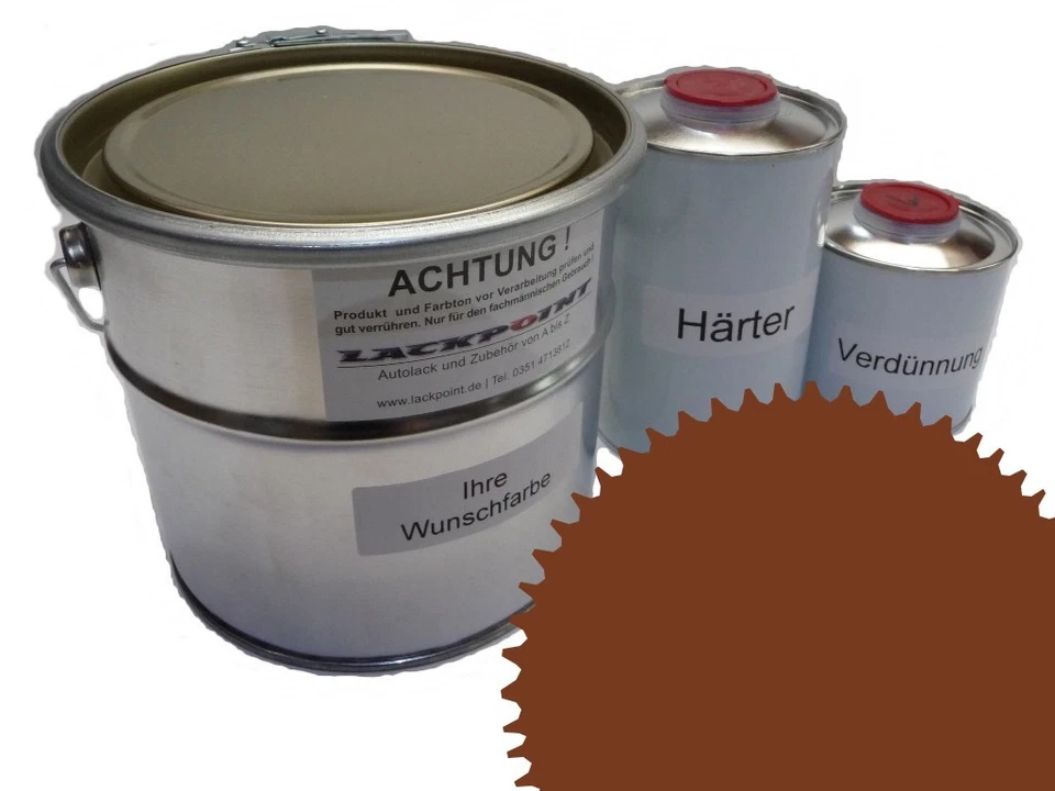 1,75 Liter Set 2K Autolack RAL 8003 Lehmbraun Acryl Glänzend Lackpoint UNI ! - Bild 1 von 1