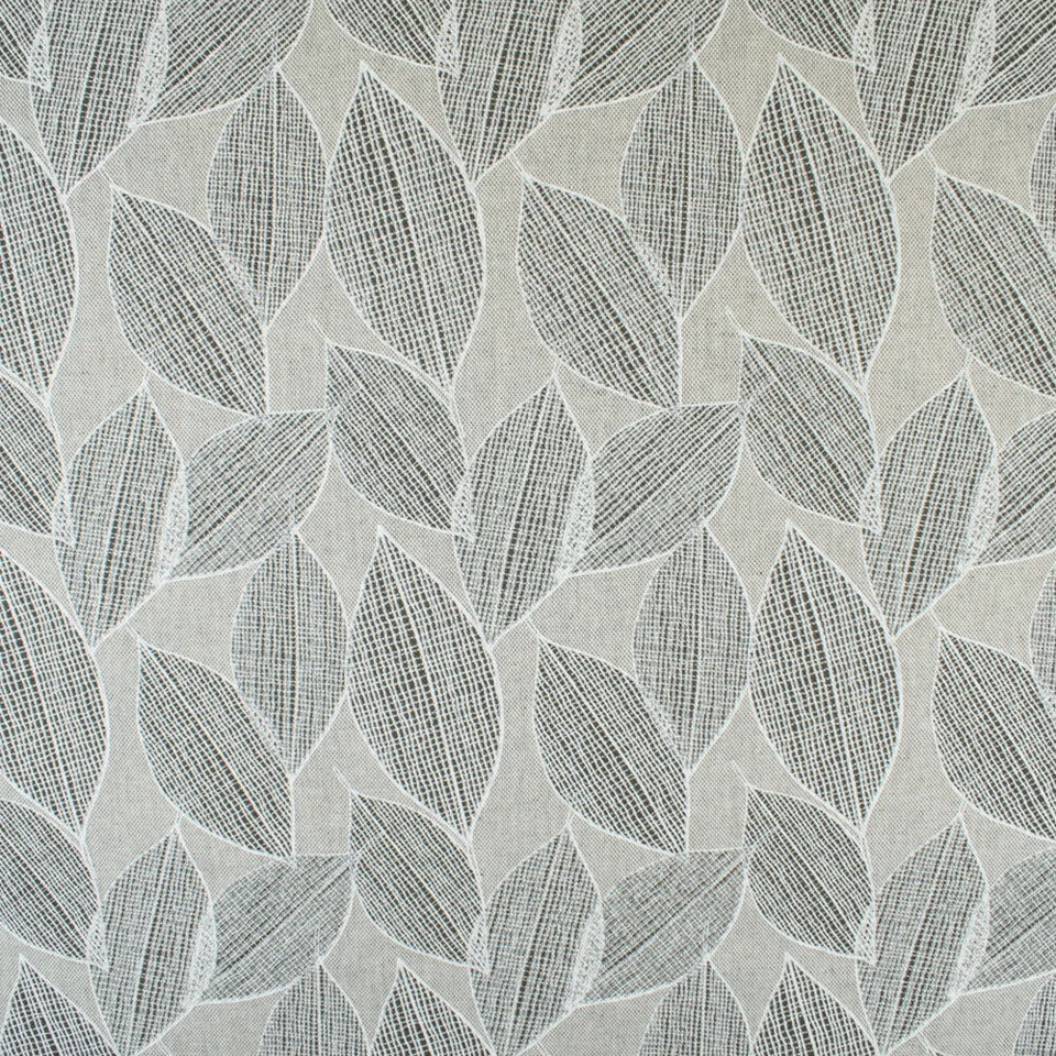 Dekostoff Loneta Blätter grau (Preis = 0,5 Meter) - Bild 1 von 4