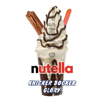 SOLO SIGNS UK Nutella KBG Knickerbocker Glory Whippy Ice Cream Sticker - 16cm die cut decal
