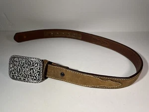 3-D DDD Jugend braun Ledergürtel silberfarben Edelstein Nieten Schnalle Gr. 20 - Bild 1 von 24