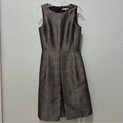 Abito MICHAEL KORS Italy micro pied de poule plissettato metallizzato tg 4 preppy chic