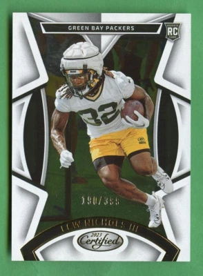 LEW NICHOLS III 2023 CERTIFIED FOOTBALL ROOKIE CARD /399 GREEN BAY PACKERS - Image 1 of 2