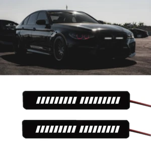 2Pcs White LED Illuminated Sticker Lamp Car Front Grille Trim Badge Light - Picture 1 of 9
