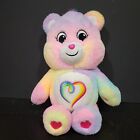 Care Bears Unlock The Magic Togetherness Bear 14" Plush Rainbow Heart 2021 Soft