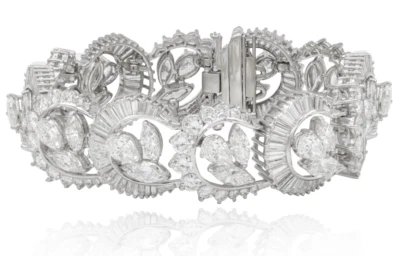 特色 39.00 克拉闪亮圆形切割实验室制造的钻石网球精美手链 — 第 1/4 张图片