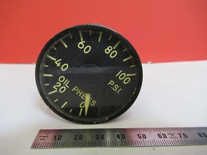 INDICATOR PRESSURE OIL 217-100A EDISON AIRCRAFT INSTRUMENT AS PICTURED S4-B-51 - Picture 1 of 10