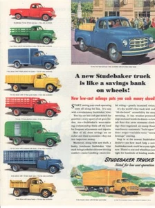 Camiones Studebaker 1949 anuncio estampado vintage 10 modelos arte automóvil genial - Imagen 1 de 1